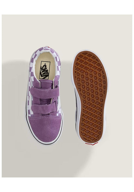 Vans Old Skool V Kids Schuh-Kids colortheory-checkerboard-prismpurple – Detailansicht 2
