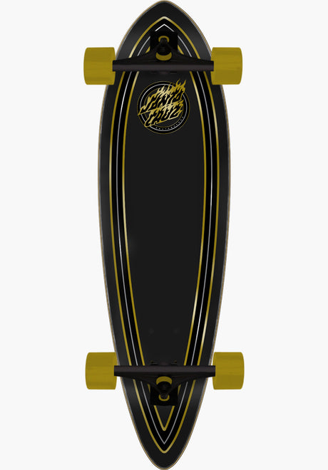 Santa-Cruz Holo Flame Pintail Cruiser-Komplett black – Vorderansicht
