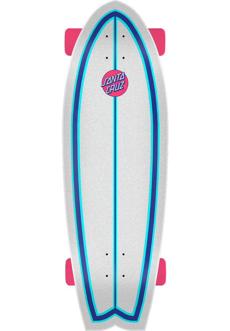 Santa-Cruz Speed Wheels Shark Cruiser-Komplett white – Rückenansicht