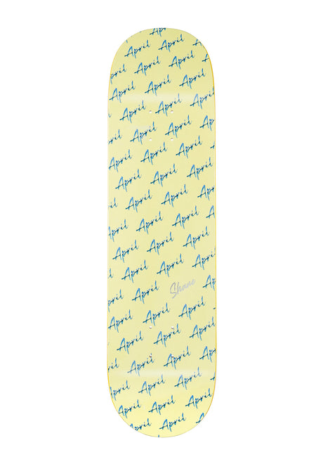April Skateboards O'Neill Script Logo Deck yellow – Vorderansicht