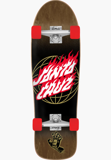 Santa-Cruz Global Flame Shaped Cruiser-Komplett brown – Vorderansicht