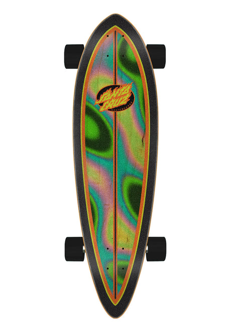 Santa-Cruz Oval Flame Lava Dot Pintail Longboard-komplett multicolored – Rückenansicht