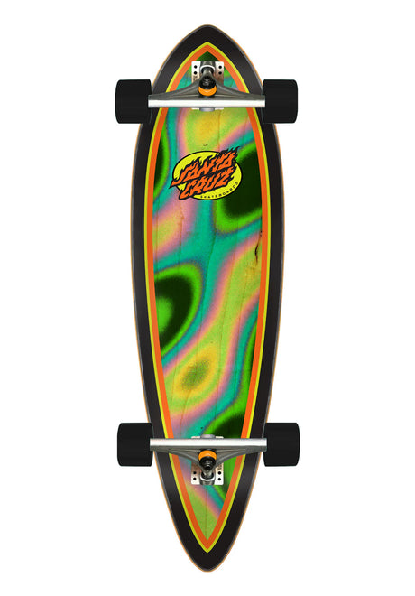 Santa-Cruz Oval Flame Lava Dot Pintail Longboard-komplett multicolored – Vorderansicht