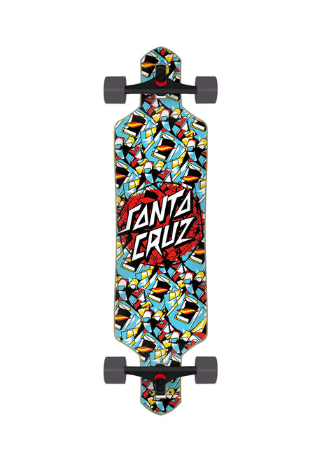 Santa-Cruz Screaming Scratched Hand Dot Longboard-komplett multicolored – Vorderansicht