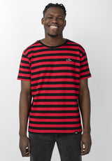 Atticus Frame Stripe T-Shirt black-red – Ansicht 1