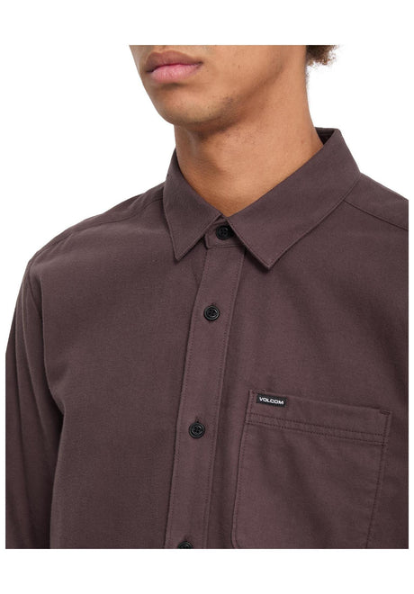 Volcom Caden Solid Hemd-Langarm raisin – Oberansicht