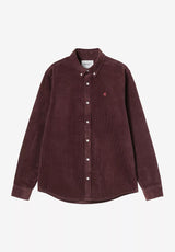 Carhartt WIP Madison Cord Shirt Hemd-Langarm amarone – Vorderansicht