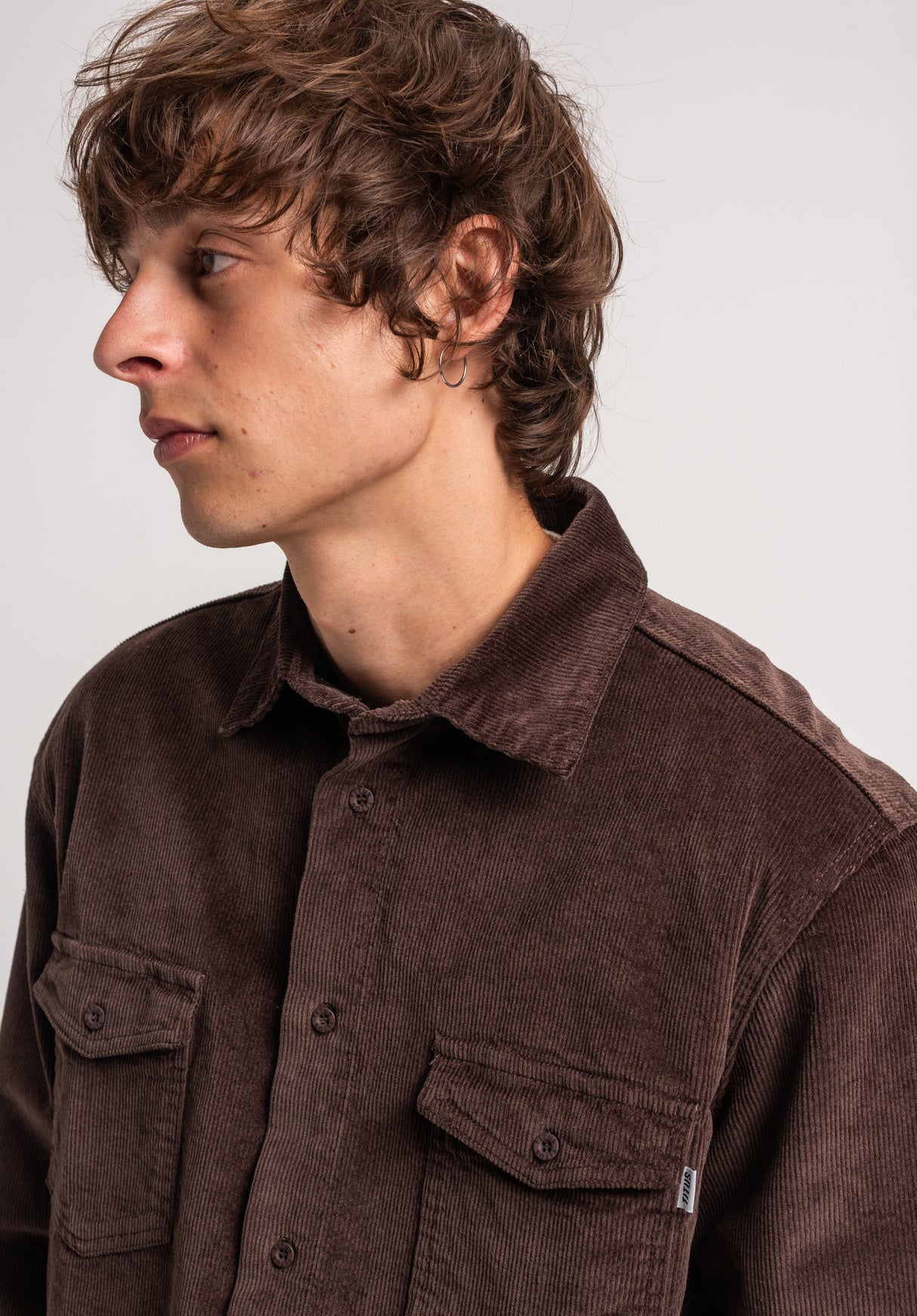 TITUS Roman Cord Hemd-Langarm darkbrown-cord – Detailansicht 1