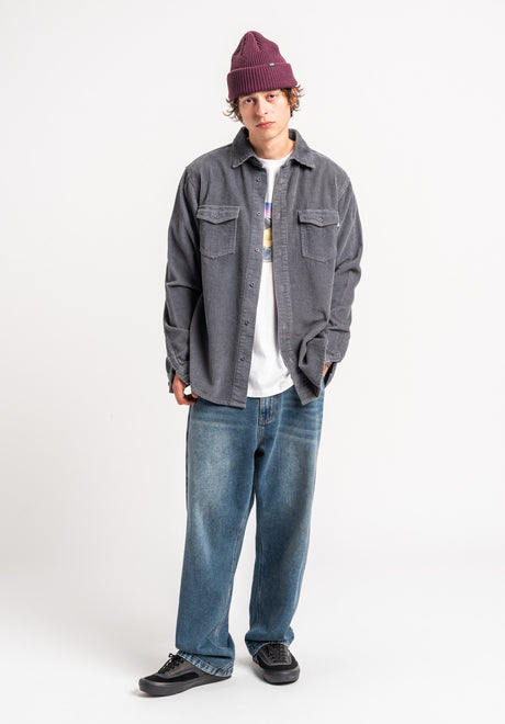 TITUS Roman Cord Hemd-Langarm greyblue-cord – Detailansicht 2