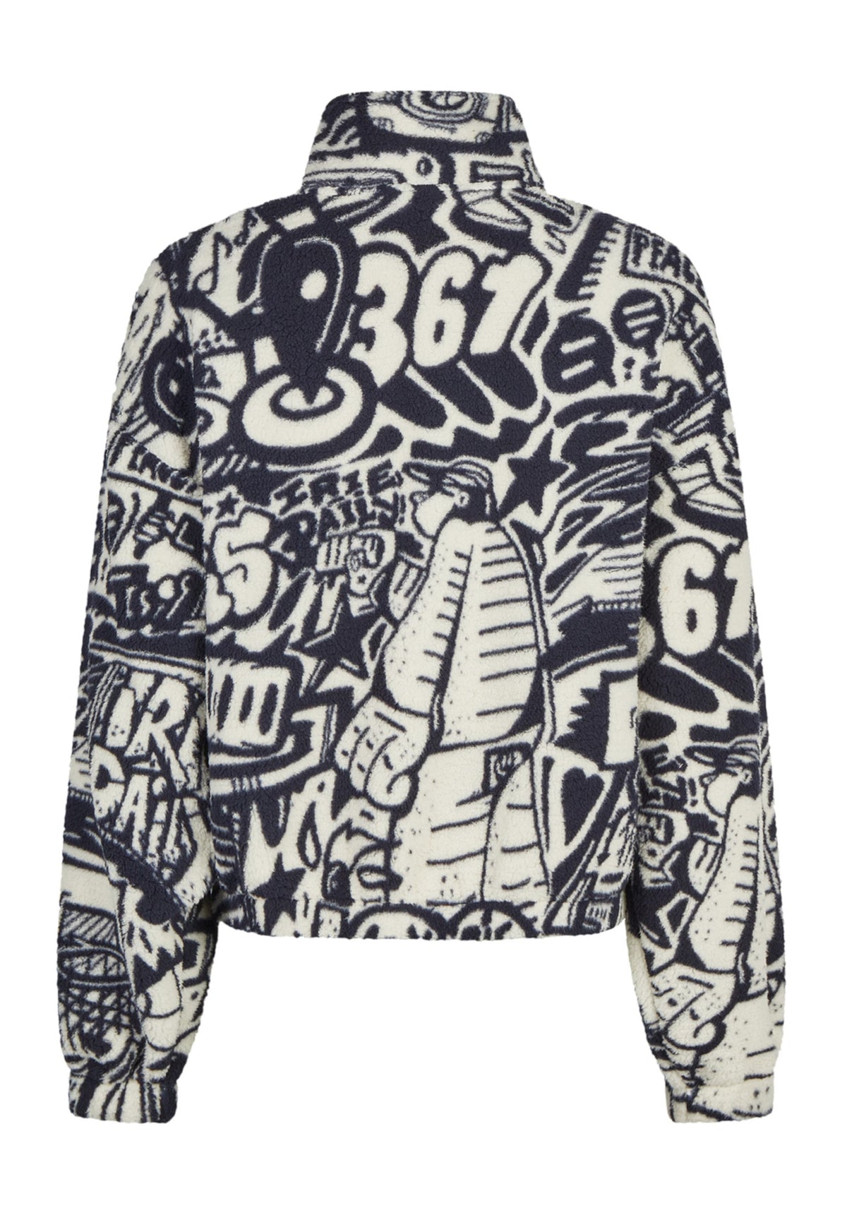 iriedaily Arkta Teddy Troyer Sweatshirt navy-white – Rückenansicht