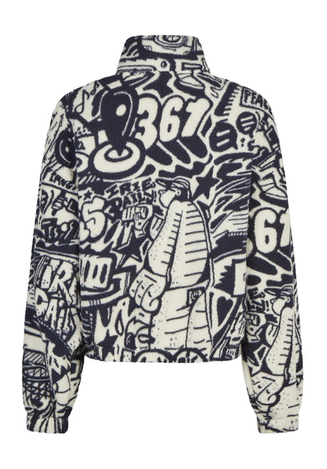 iriedaily Arkta Teddy Troyer Sweatshirt navy-white – Rückenansicht