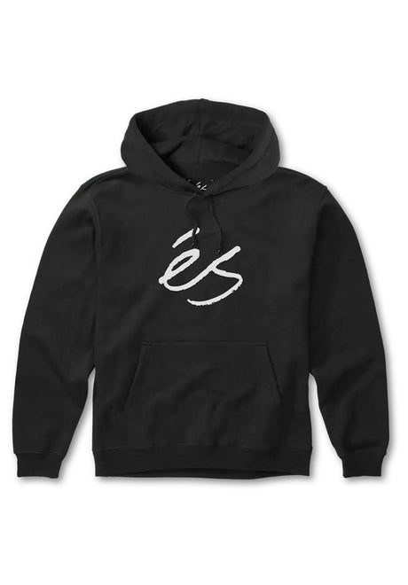 éS Script Fleece Hoodie black – Vorderansicht