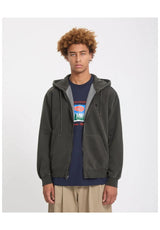 Volcom Single Stone Zip Zip-Hoodie rinsedblack – Vorderansicht