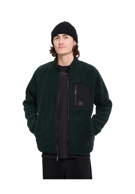 Volcom Muzzer Fuzzar Zip Übergangsjacke scarab – Detailansicht 2