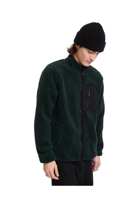 Volcom Muzzer Fuzzar Zip Übergangsjacke scarab – Oberansicht