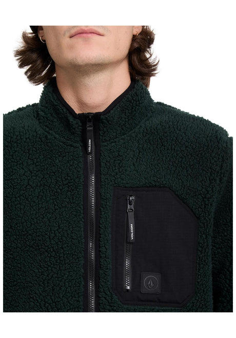 Volcom Muzzer Fuzzar Zip Übergangsjacke scarab – Seitenansicht