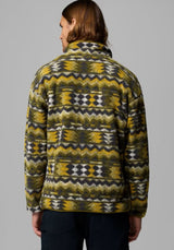 Columbia Helvetia II Printed Half Snap Fleece Übergangsjacke mossygreen-retrotree – Rückenansicht