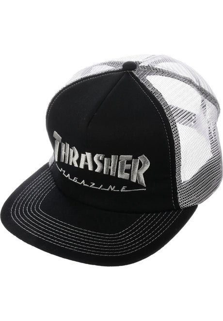 Thrasher Logo Embroidered Mesh Cap black-grey – Vorderansicht