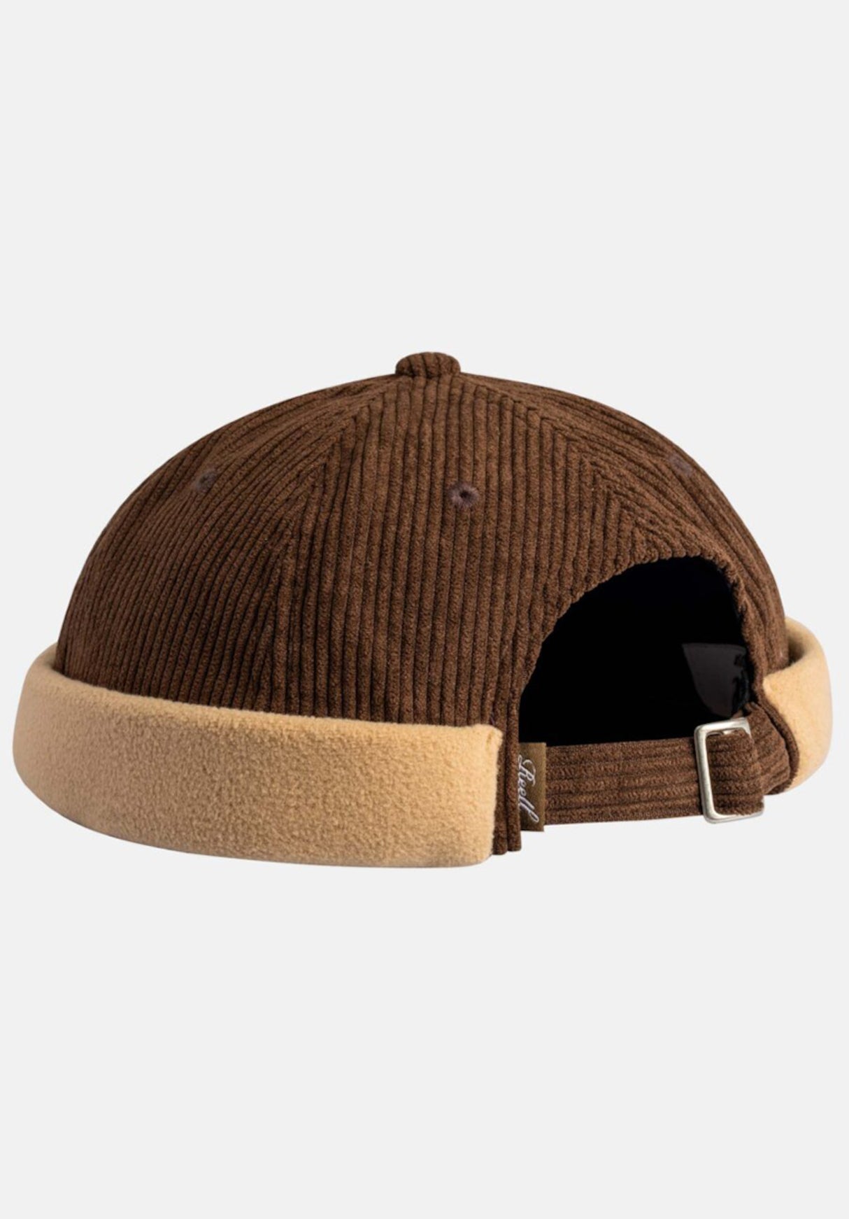 Reell Docker Cap Mütze darkbrown-cord-beige-fleece – Rückenansicht