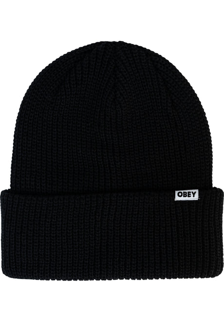 OBEY Bold Organic Beanie Mütze black – Vorderansicht