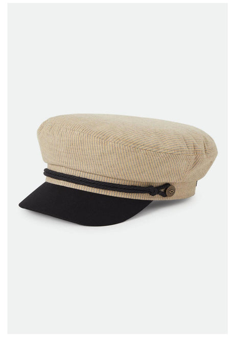 Brixton Fiddler Hut khaki-stripe-washedblack – Vorderansicht