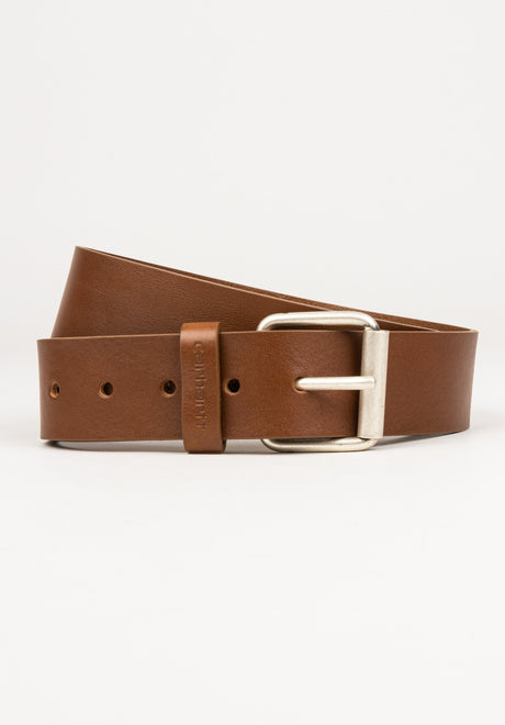 Carhartt WIP Script Gürtel cognac-silver – Vorderansicht