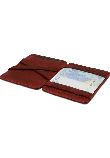 Hunterson Magic Wallet RFID Portemonnaie burgundy – Rückenansicht