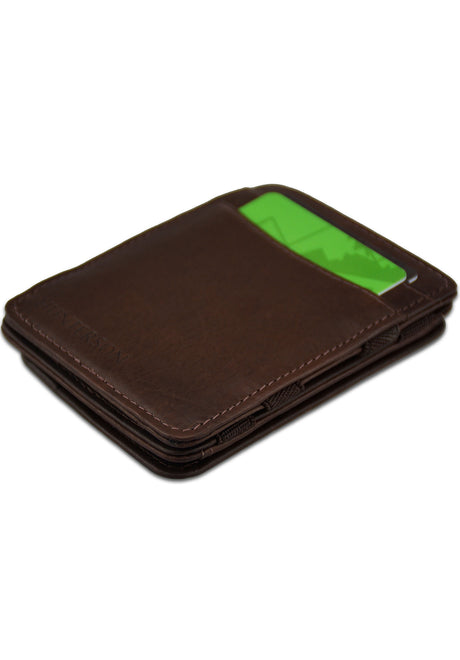 Hunterson Magic Coin Wallet RFID Portemonnaie brown – Oberansicht
