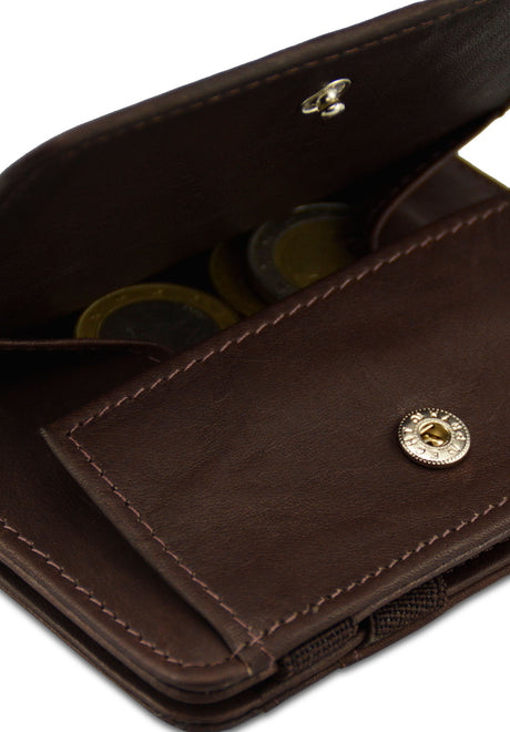 Hunterson Magic Coin Wallet RFID Portemonnaie brown – Rückenansicht