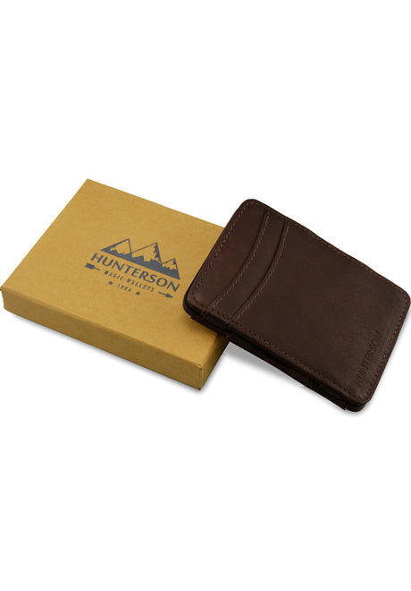 Hunterson Magic Coin Wallet RFID Portemonnaie brown – Seitenansicht