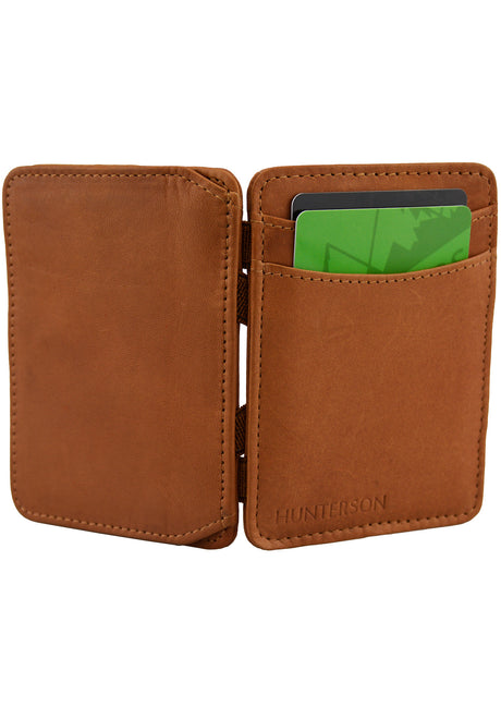 Hunterson Magic Coin Wallet RFID Portemonnaie cognac – Seitenansicht