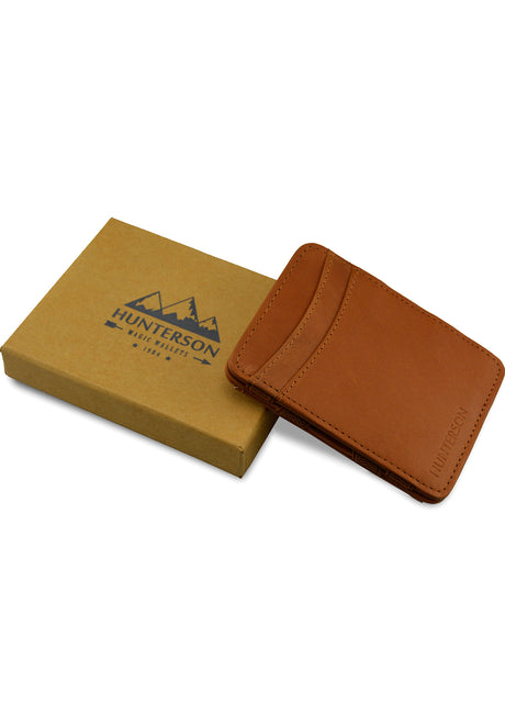 Hunterson Magic Coin Wallet RFID Portemonnaie cognac – Unteransicht