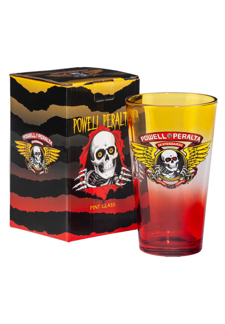 Powell-Peralta Winged Ripper Pint Glass diverser Artikel yellow / red fade – Vorderansicht