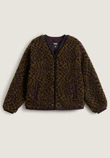 Suffolk Cheetah Check Pile Coat darkport Vorderansicht