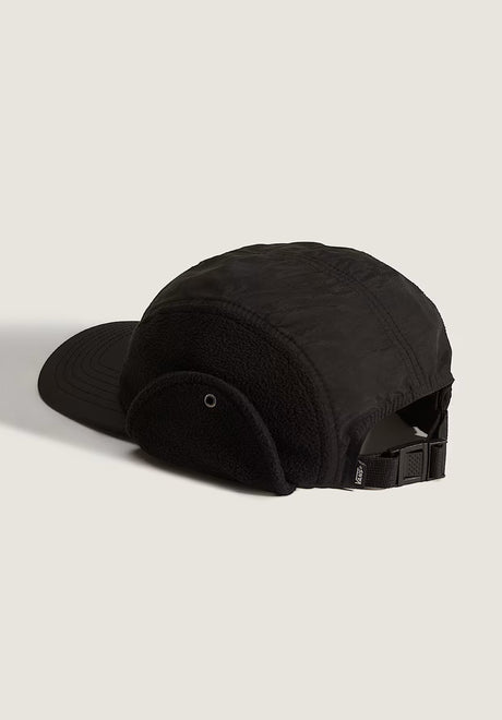 66 Earflap Tall Camper black Rueckenansicht