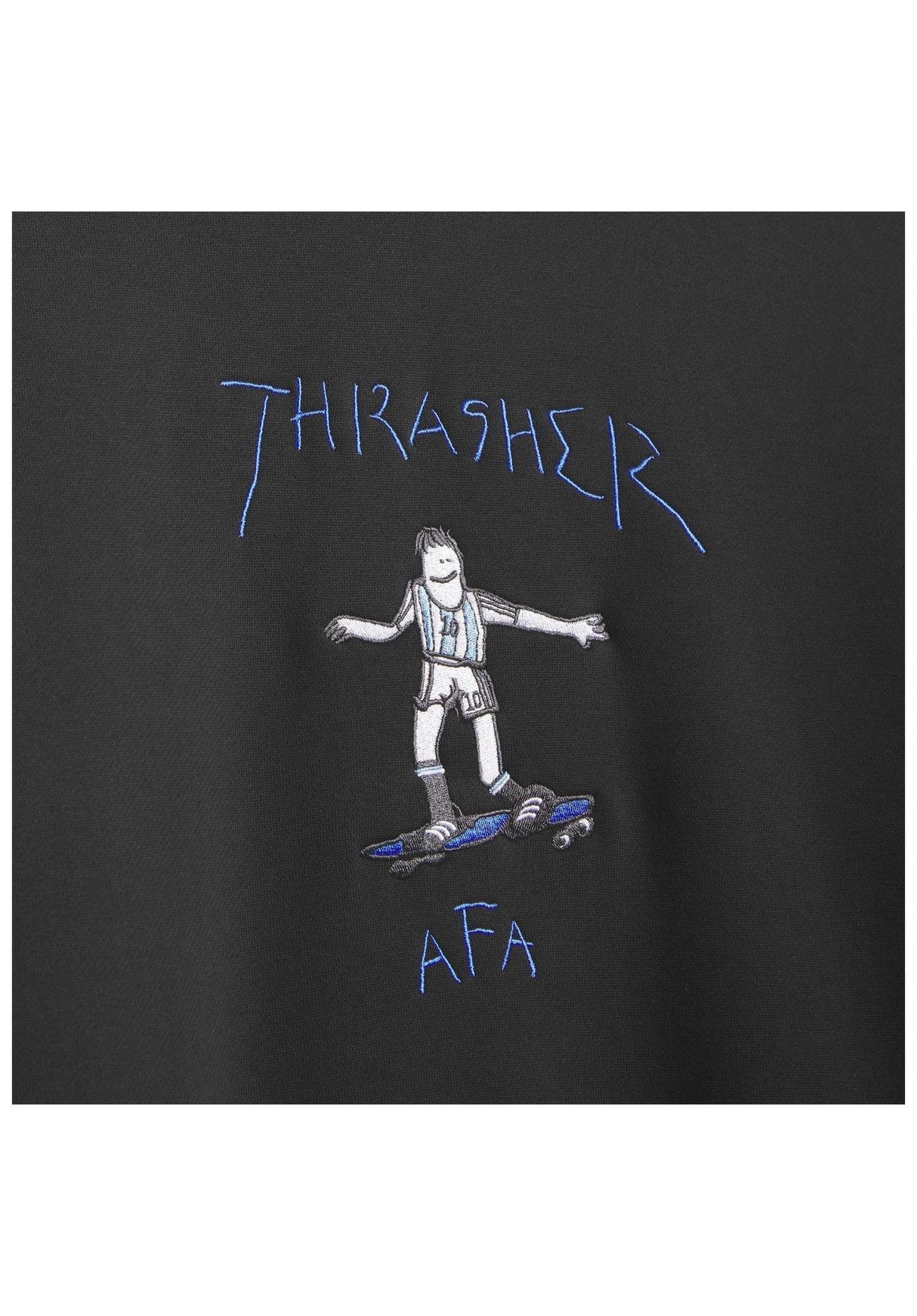 Thrasher x AFA Gonz Crew black Rueckenansicht