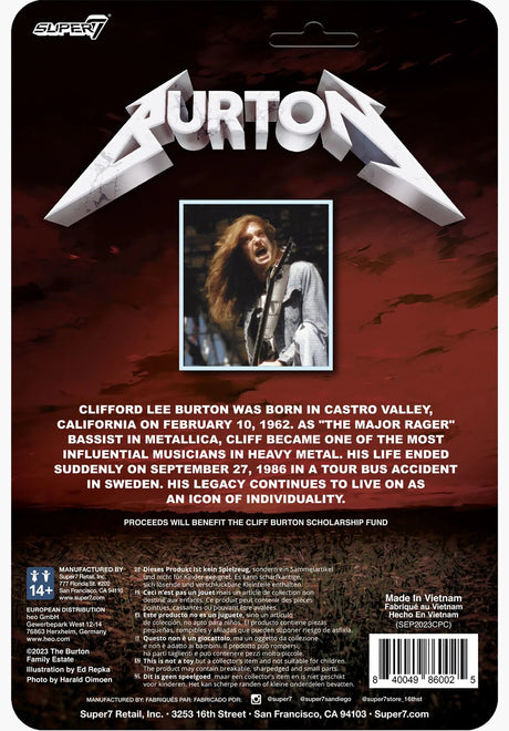 Cliff Burton ReAction Figures - Cliff Burton (Flan multicolored Rueckenansicht