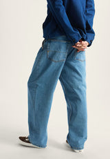 Check 5 Baggy Denim Pant stonewashblue Rueckenansicht