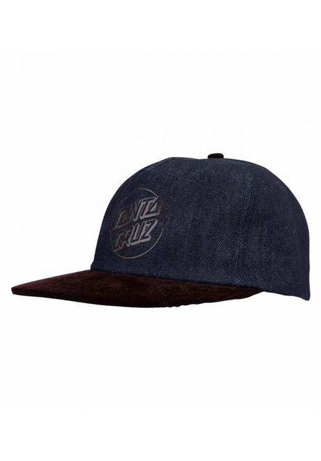 Santa-Cruz Opus Dot Cord Snapback Cap darkdenim-coffeecord – Vorderansicht