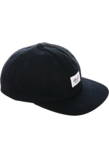 Flat 6-Panel Cap black Closeup2