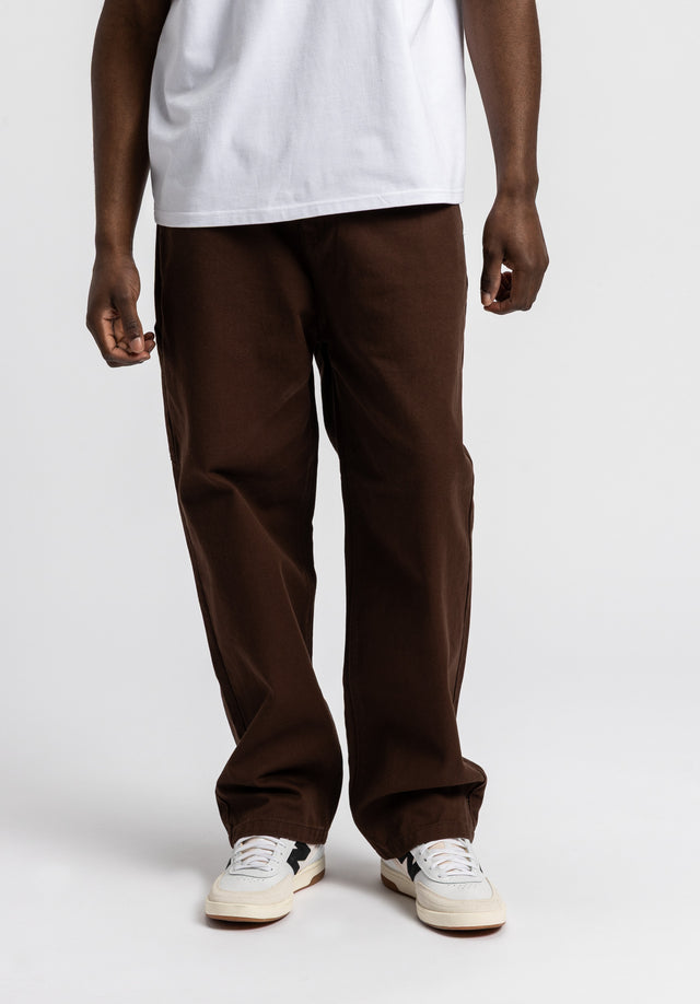 Workpant darkbrowndenim-washed Vorderansicht