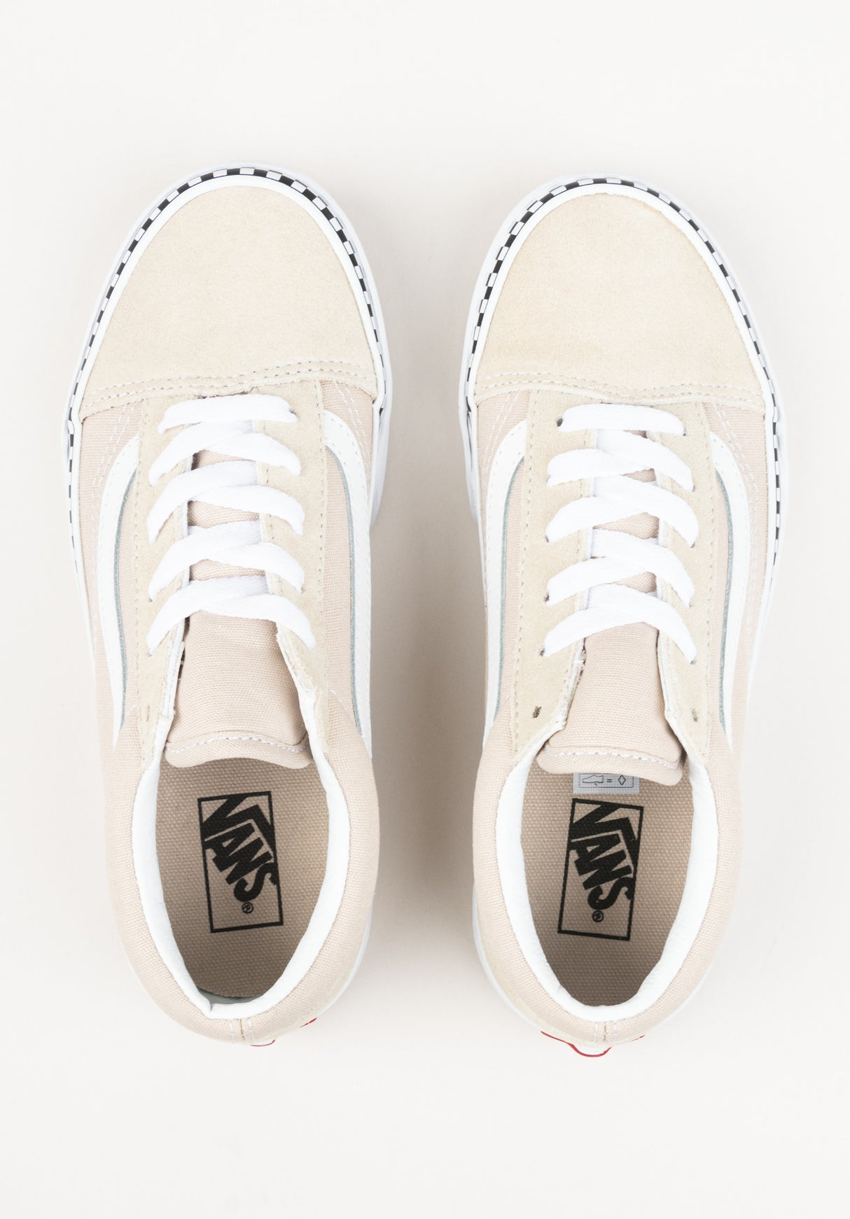 Old Skool Kids checkerboard-foxing-frenchoak Closeup2