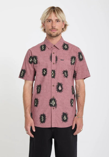 Volcom Markerstone Hemd-Kurzarm stonerose – Vorderansicht