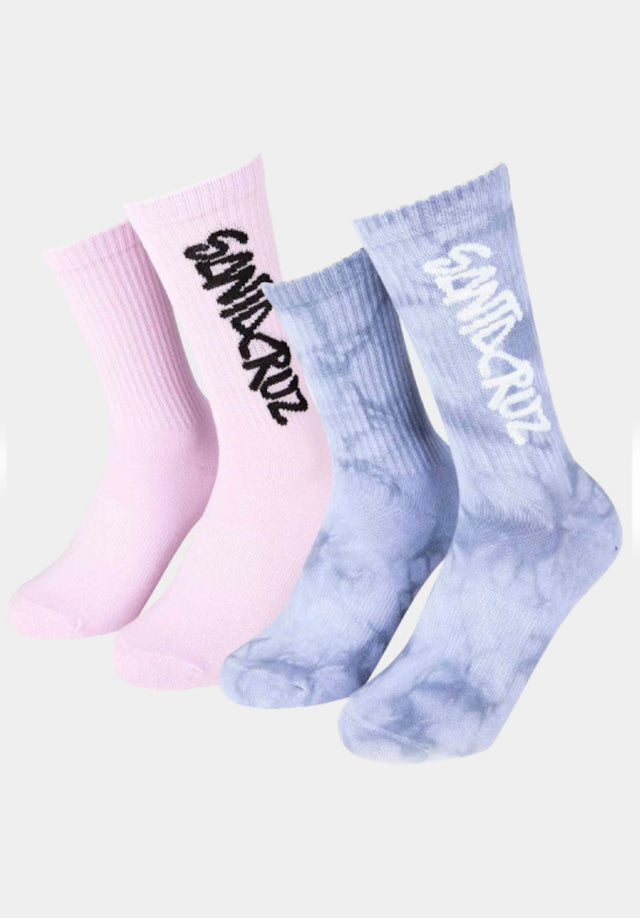 Dizzy Strip Socks (2 Pack) pink-acidcloud Vorderansicht