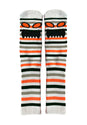 Monster Face Mini Stripes Crew grey-orange Vorderansicht