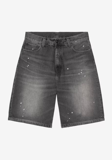 Carhartt WIP Landon Short Jeans-Short blackdestroywash-splatter – Vorderansicht