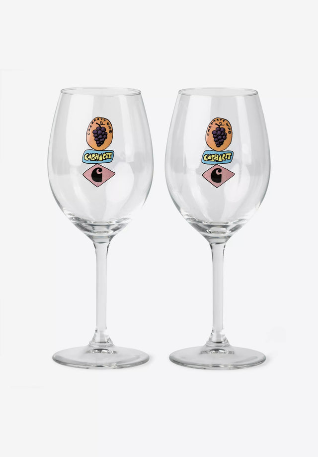 Stacked Grapes Wine Glass Set clear Vorderansicht