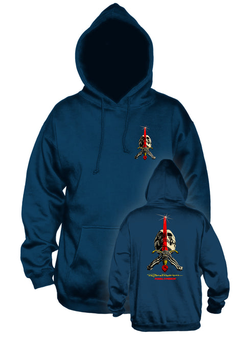 Powell-Peralta Skull & Sword Hoodie navy – Vorderansicht