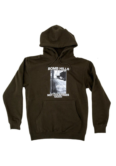 GX1000 Bomb Hills Not Countries Hoodie green – Vorderansicht