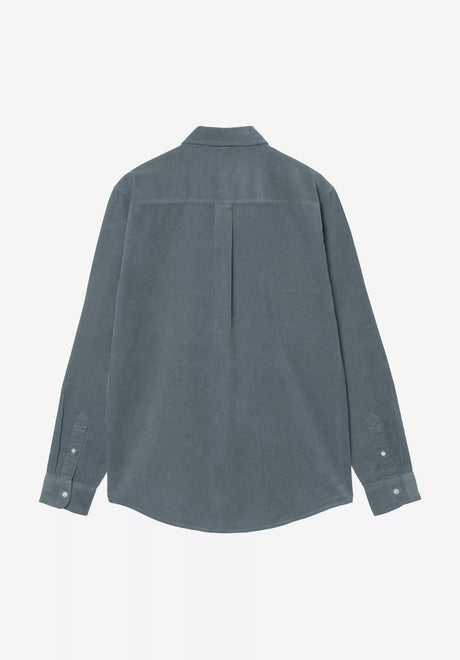Carhartt WIP Madison Fine Cord Shirt Hemd-Langarm cozyblue-wax – Rückenansicht